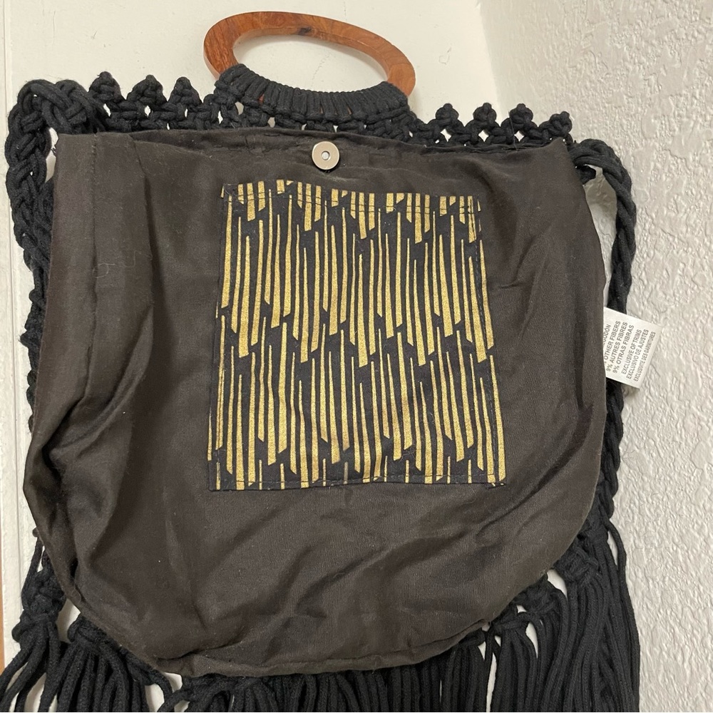 Danielle Nicole Black Macrame Shoulder/Crossbody/… - image 6